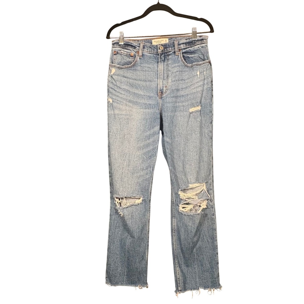 Abercrombie & Fitch Curve Love Ultra High Rise Ankle Straight Jeans Size 30/10R